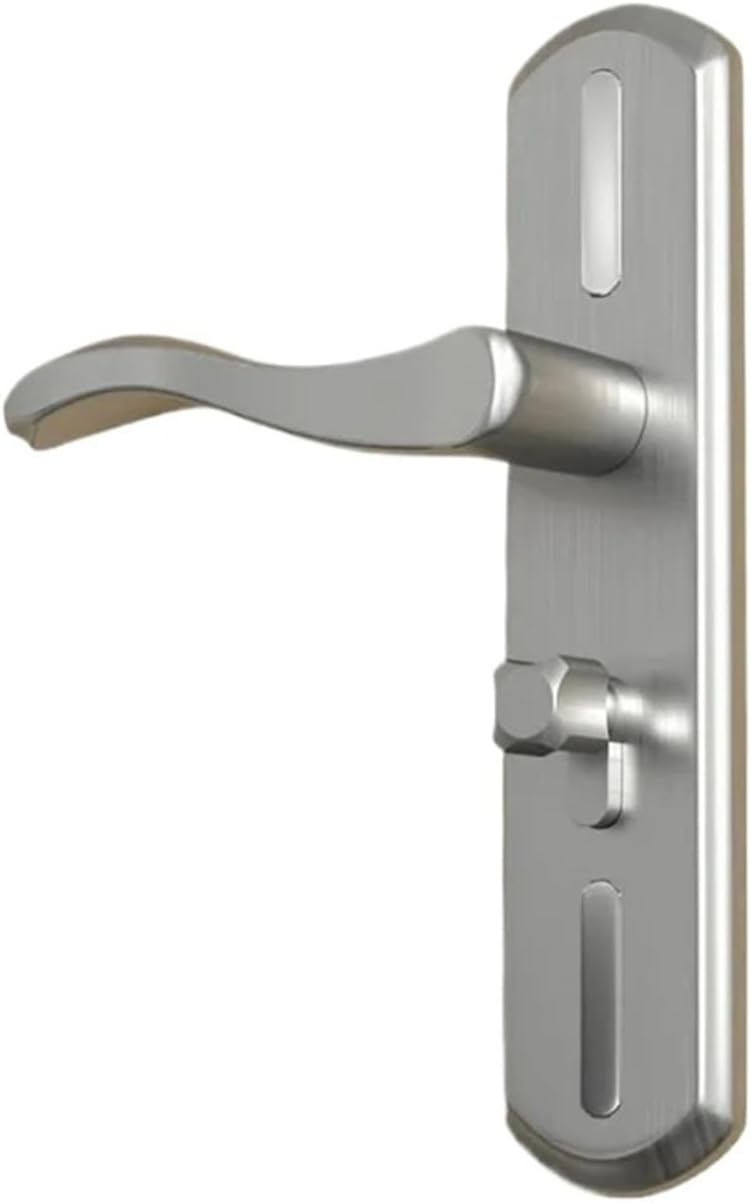 1 Set of Stainless Steel Bedroom Door Lock Household Room Door Handle Lock with Key(Ivory)