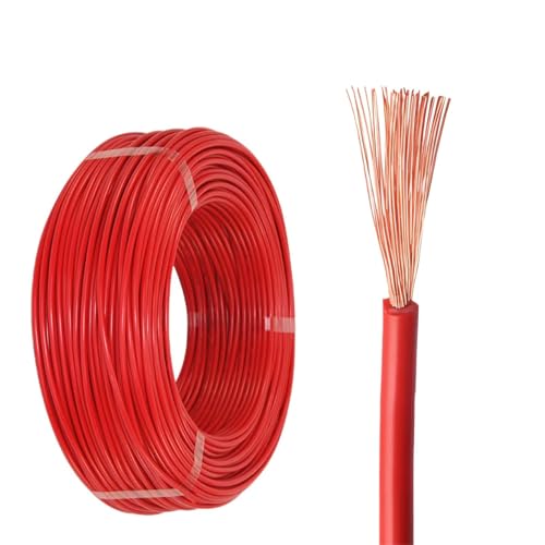 Fil en cuivre pur calibre 14 AWG avec gaine PVC thermo-résistante 176℉ rouge 320 pieds