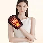 Red Light Glove for Hands and Wrists - 50 LEDs 660nm & 850nm Near Infrared Technology with 3-in-1 High Density Chip - Full Hand Coverage Design - 10-30 Min Timer (Black)