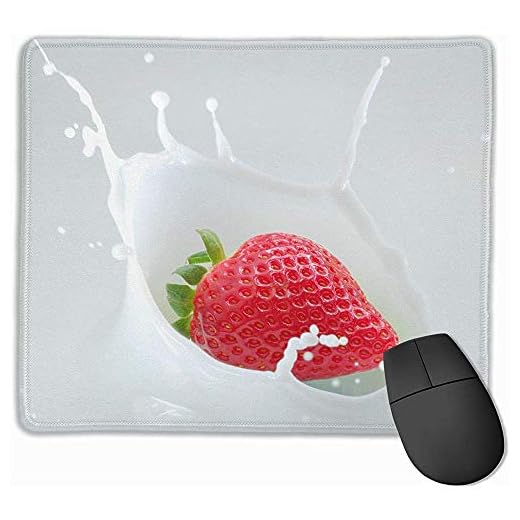 Alfombrilla de ratón Alfombrilla Antideslizante Alfombrilla de ratón con Estampado de Spray de Leche de Fresa Alfombrilla de ratón
