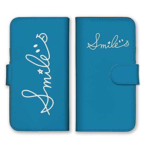 Redmi Note 9T 用 ケース 手帳型 レドミノート 9T スマホケース ニコちゃん スマイル おしゃれ ブルー