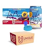 LaCroix 16-Pack of Beach Plum Naturally Essenced Sparkling Water 12 fl oz Cans + 1 Silicone Can Lid and 1 Can Opener by Unique Outlet Brand