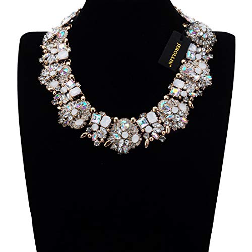 Crystal Rhinestone Statement Necklace, Vintage Chunky Chain Choker Collar Bib Statement Necklace Fashion Costume Jewelry Necklaces For Women… #TOP2