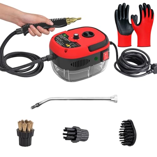 2026 New Portable Handheld Steam Cleaner, 2500w Handheld High-Temperature Pressurized Steam Cleaner, Multi Purpose Cleaner for Car Engine Furniture, Kitchen, Bathroom (Mechanical Red)