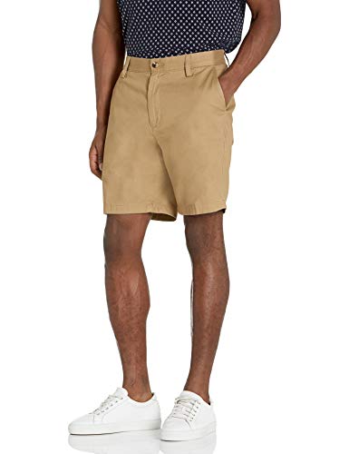 Nautica Men's Cotton Twill Flat Front Chino Short, Tuscan Tan, 42W
