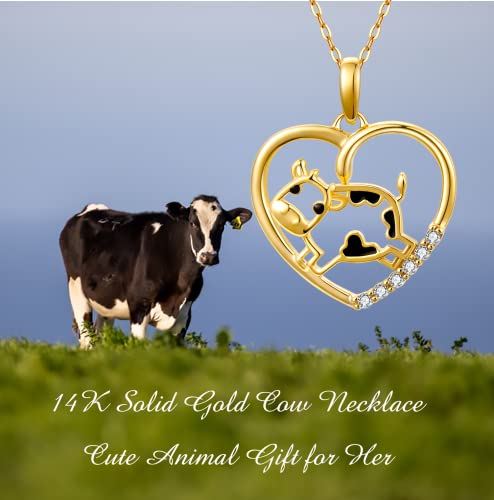 Rikelus 14K Gold Panda Bear/Cow/Dolphin/Koala Bear/Elephant Necklace For Women Girls,Birthday Anniversary Jewelry Cute Animal Gift For Mom Wife Girlfriend Grandma Daughter 16"-18" #TOP1