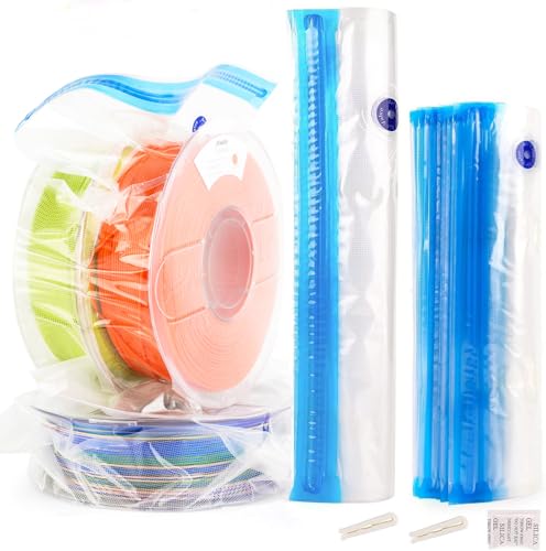 Image of AMOLEN 3D Printer Filament 66PCS Storage Bags Vacuum Kit, Filament Bags Storage Spool Sealing 30 Bags with Two Sizes, Dust Proof Humidity Resistant for Keeping Filament Dry
