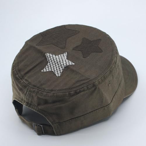 Image of The Vintage Year Heavy Stitching Washed Cotton Cadet Hat - Durable Military Baseball Cap for Men & Women, Outdoor Casual Wear