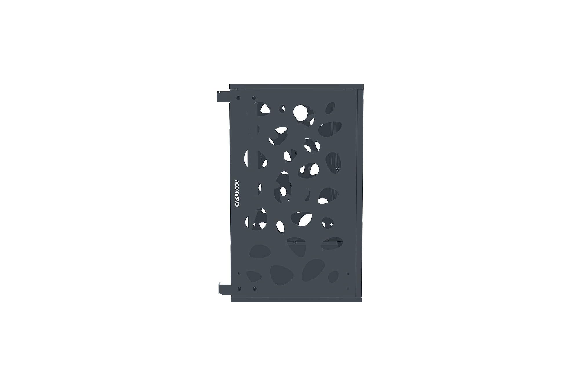 Casanoov Cache Climatiseur Exterieur Gris avec Face Inférieure - Amaro Sunny 90x68x60 cm – Acier Galvanisé Protection – Compatible Clim & PAC Toutes Marques – Design Galets Moderne – Montage Facile
