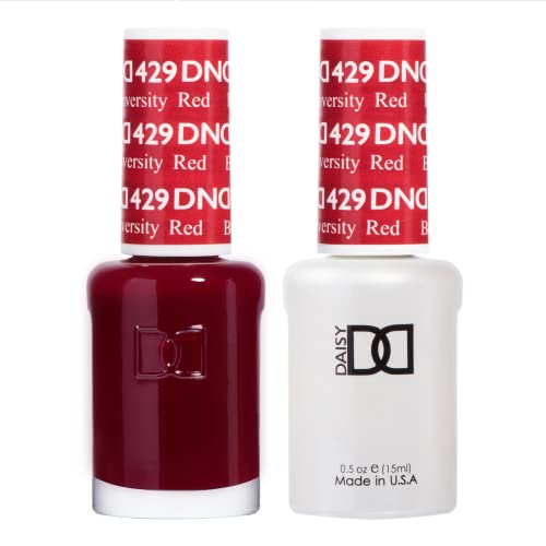 DND Gel Polish Set - 1 each of Red Gel Polish and Red Nail Polish 429 Boston University Red 0.5 Fl Oz