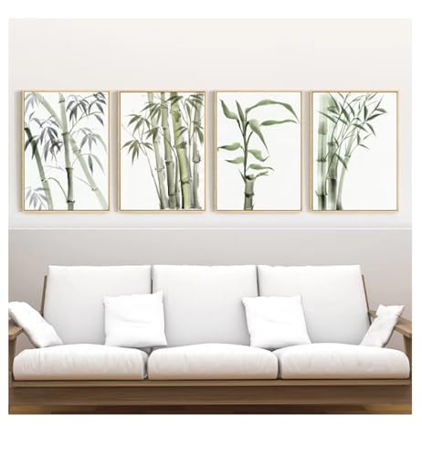 Affiches nordiques bambou 30x40cm impression toile lot de 4