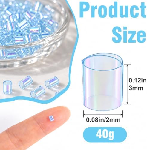 40 Grams Blue Iridescent Bingsu Beads, Crunchy Beads for Slime — 사진 2