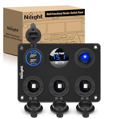 Nilight Dual Cigarette Lighter Socket with Cover