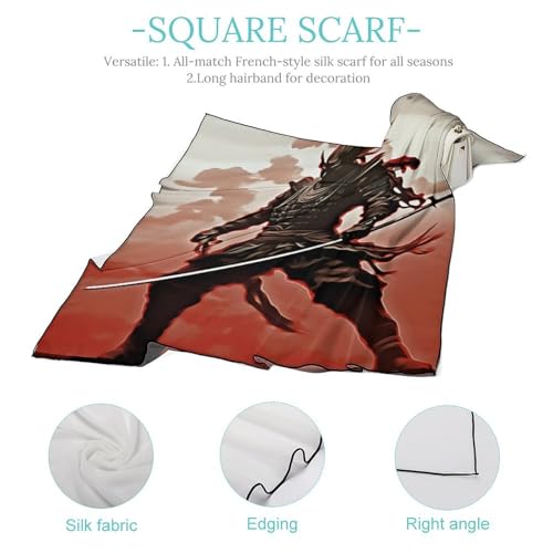 27 Inch Head Scarf for Women Men Bandana Samurai Silk Scarf Lightweight Neck Tie Neckerchief Headscarf Hair Wrap Face Mask4