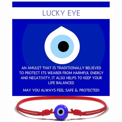 Genuine Evil Eye Protection Bracelet – Adjustable Red String Talisman | Handmade Kabbalah Mal de Ojo with Turkish Glass Bead for Good Luck and Energy Shield