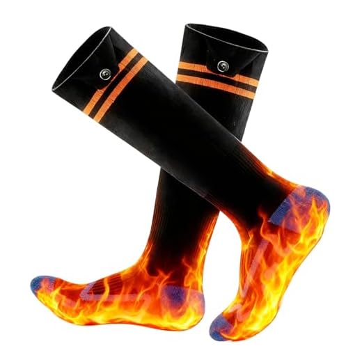 Anycash Heated Socks for Men & Women - 5000mAh Rechargeable Heated Sock, Electric Heated Socks with 4 Heating Levels, Machine Washable for Hunting, Camping, Hiking, Cycling, Outdoor Work