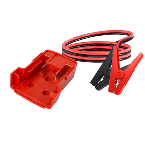 Adattatore di avviamento per auto, compatibile con batteria Milwaukee, 12 AWG, 1,8 m, avviamento portatile, cavo di avviamento per auto, alimentazione per avviare veicoli leggeri (Rosso per Milwaukee)