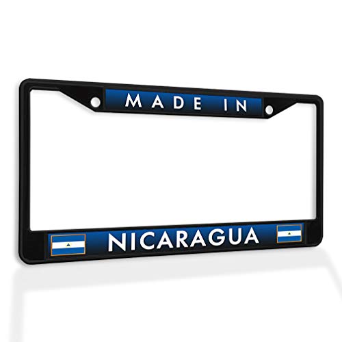 Metal Insert License Plate Frame Made in Nicaragua Weatherproof Car Accessories Black 2 Holes Solid Insert