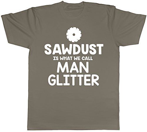 Image of Sawdust is What we Call Man Glitter Mens Short Sleeve T-Shirt Grey