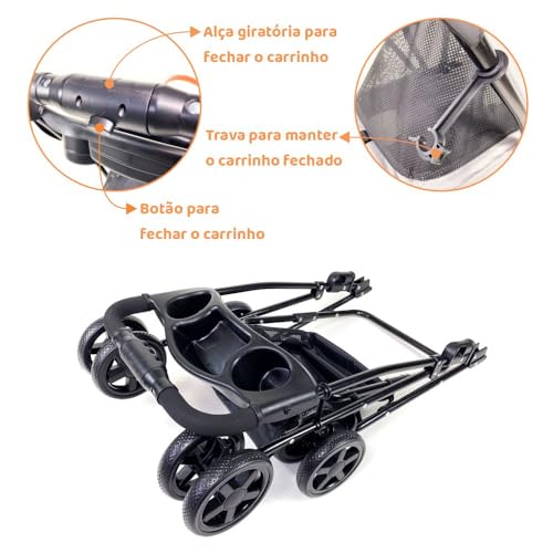 Carrinho de passeio com berço removível para Pet, animal de estimação, cachorro, cão, gato de pequen