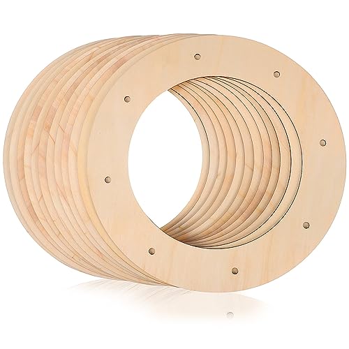 COHEALI Wooden Wreath Frames: 12Pcs Christmas Wreath Ring Wood Wreath Form for Crafts, Floral Arrangements, Easter, Spring, Home Decor, Wall Door Hanging Wreaths, Floral Hoop Garland