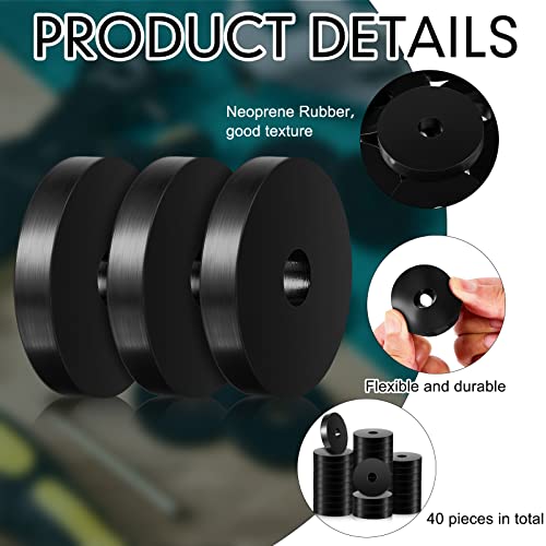 1 1/2 Inch Od X 3/8 Inch Id X 1/4 Inch Thickness Rubber Spacer Flat Rubber Bushings Neoprene Rubber Washers For Screws Bolts Faucet Household Appliances (40 Pcs) #TOP2