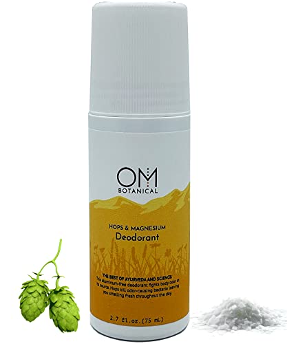 OM Botanical Hops & Magnesium Roll-on Deodorant – Aluminum Free & Baking Soda Free – Natural Deodorant for Sensitive Skin, Men & Women – All Day Odor Protection – Vegan, Non-Toxic & Clear Formula
