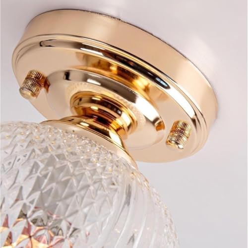Lámpara de techo moderna de cristal y acabado dorado para pasillos sofisticados 6