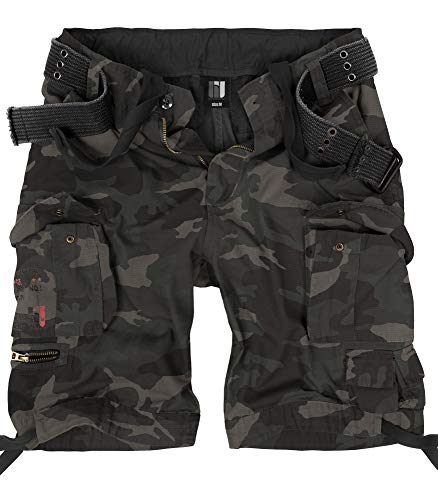 bw-online-shop Urban Summer Short cargo vintage pour homme, Motif camouflage Foncé, M Cover