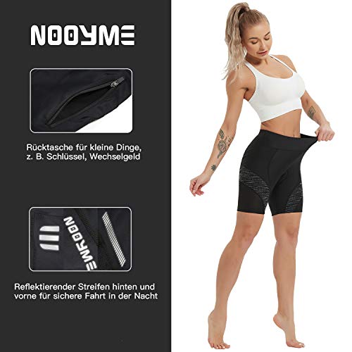Fahrradhose Damen von NOOYME gepolstert 4D mit Tasche