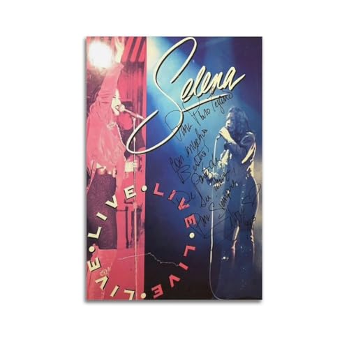 AYERWAENN Póster estético de Selena Quintanilla Selena Live para pared, lienzo vintage, pintura decorativa para sala de estar, dormitorio, decoración de 40 x 60 cm, estilo sin marco
