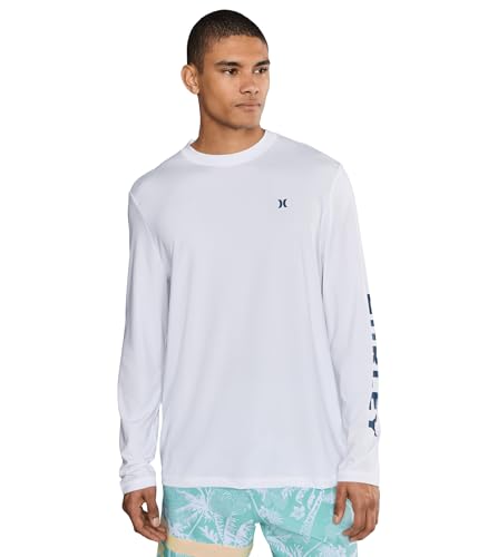 Hurley Men's Riptide Long Sleeve Swim Shirt White...
