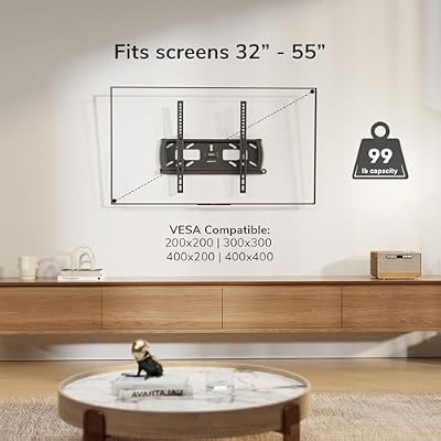 Mount-It! Lockable TV Wall Mount with Anti-Theft Security Bar, UL Certified Tilting Display Bracket for 3255 Inch Flat Screen TVs with VESA 200, 400mm, Commercial-Grade VESA Mount Holds up to 99 lbs