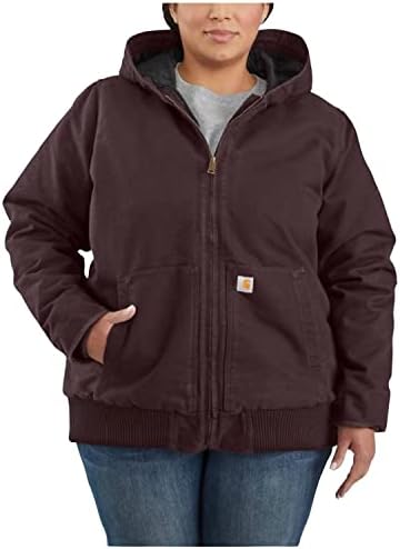 Carhartt womens Active Jacket Wj130 (Plus Size) Work Utility Outerwear, Deep Wine, 1X US