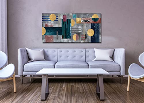 Gugika Minimalist Wall Art For Home, Trendy Wall-Art For Office, Abstract Minimalistic Geometric Print Photo For Men, Stretched And Framed Ready To Hang Size 47X23 #TOP4