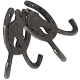 Toddmomy Ganci Appendiabiti da Parete 2 Pezzi Vintage in Ferro Battuto Nero a Forma di Ferro di Cavallo, Design Elegante per Organizzare Abiti in Casa