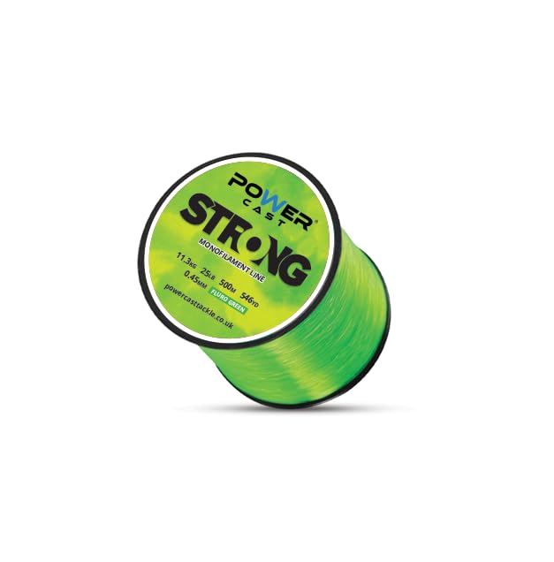 Strong Monofilament Fishing Line (Fluro Green, 11.3kg/25lb - 500m/546yd- 0.45mm)