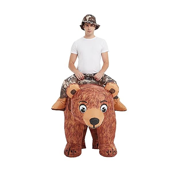 One casa bear inflatable costume riding bear air blow up funny fancy dress party halloween costume for adult - image 4