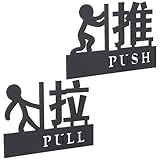 MOTHNUR Letrero Acrílico Empujar y Tirar para Puertas 10X79 CM Señal de Identificación para Oficinas y Comercios Placa Resistente para Puertas de Vidrio Alta Visibilidad