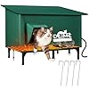 Grande Cuccia Gatto Esterno, Casetta per Gatti da Esterno Impermeabile con Cuscino Riscaldante e Porte di Fuga, Riscaldata Cucce da Esterno per più Gatti, Cat House da Esterno Rialzata