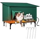 Grande Cuccia Gatto Esterno, Casetta per Gatti da Esterno Impermeabile con Cuscino Riscaldante e Porte di Fuga, Riscaldata Cucce da Esterno per più Gatti, Cat House da Esterno Rialzata