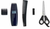 Kit Máquina de Cortar Cabelo Manual com Tesoura Pente e Escova para Uso Doméstico Prático MIEVE