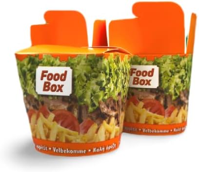 Lot De 500 Boîtes à Kebab En Carton 750 Ml - Impression "Good Appetit" - Pour Restauration Rapide, à Emporter