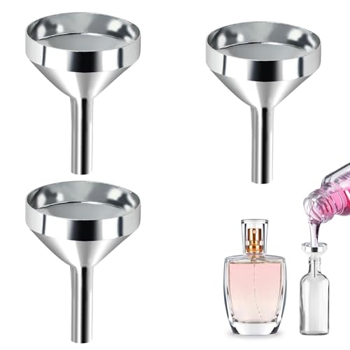 Multi-use Small Kitchen Funnel 3pcs Mini Stainless Steel 2.5 cm Funnels Dishwasher Safe Quality Food Grade Funnels for Transferring Liquid Powder Cooking Oils Powder Coffee Tea Jam