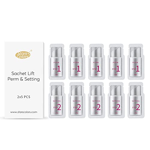 P-Beauty Cosmetic Accessories | Wimpernlifting Wimpernwelle #1 Perm und #2 Fixing Gel als Sachets für Lash Lift | 3-5 Min Einwirkzeit | Neu entwickelnde Formel für längeren Halt | 2x 5 Sachets