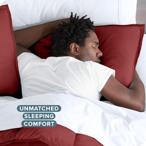 Image of Viewstar Premium Cotton Duvet Cover, King Size 91x101 Inches, 300 Thread Count, Ultra-Soft, Wrinkle-Free, Cotton-Quilt /Comforter Zipper Cover (Maroon)