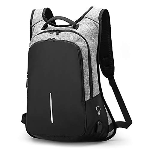Anti-theft Backpack for Laptop,Travel Backpacks with USB Charging Port & Headphone Hole for Business College Student Casual Daypack Men Women Rucksack (JSS11_Grey)