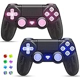 【2 Sets Kosteneffizient PS4 Controller 】:2 Packungen sind kostengünstiger als 1 Packung, Sie können Spiele mit Familie und Freunden glücklicher spielen, Der Wireless Controller für Ps4 ist mit den meisten Plattformen wie Ps4/Pro/Slim/PC (einige Ps4-Spiele auf Ps5).ein perfekter Ersatz für das Original PS4 Controller. Packungsinhalt: Griff * 2, Handbuch * 2, Typ-C-Datenkabel * 2.