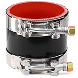 ID 3 Inch(76mm) High Temperature 4-Ply Reinforced Straight Silicone Hose Performance Coupler with 2Pcs T-Bolt Clamps Suitable High Level Turbo Pipe Connecting