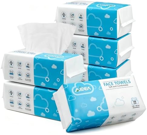 AIDEA Face Towels Disposable-600Ct, Face Towelettes for Sensitive Skin